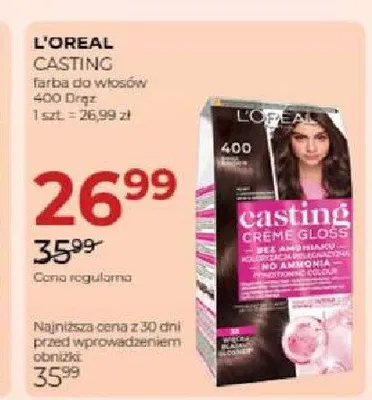 Farba do włosów L'Oreal Casting Creme Gloss 400 Brąz promocja w Drogerie Jawa