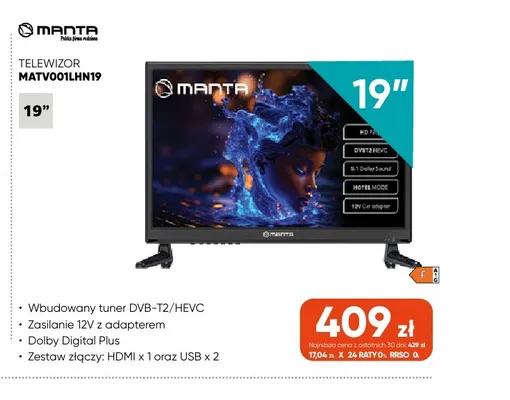 Telewizor MATV001LHN19 Manta promocja w Max Elektro