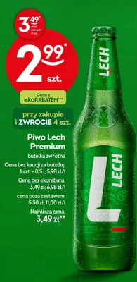 Piwo Lech Premium butelka zwrotna promocja w Żabka