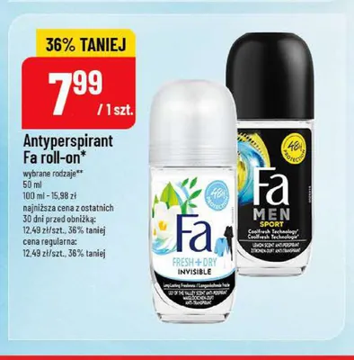 Antyperspirant Fa Men Sport roll-on promocja w POLOmarket