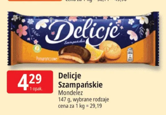 Ciastka Delicje Szampańskie Mondelez promocja w Leclerc