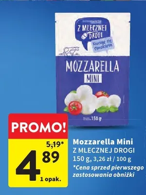 Mozzarella Mini Z Mlecznej Drogi promocja w Intermarche