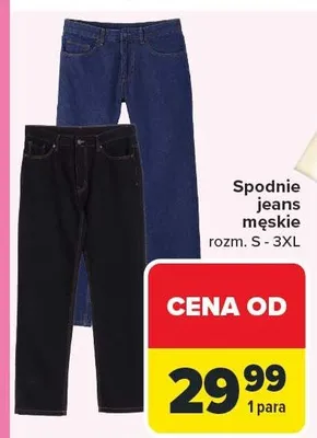 Spodnie jeans męskie promocja w Carrefour