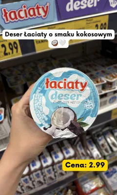 Deser Łaciaty z nata de coco i kawałkami czekolady promocja w Kaufland