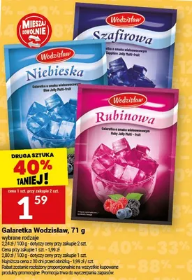 Galaretka szafirowa, niebieska, rubinowa promocja w Twój Market