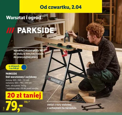 Stół warsztatowy i zaciskowy promocja w Lidl