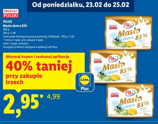 Masło ekstra 83% promocja w Lidl