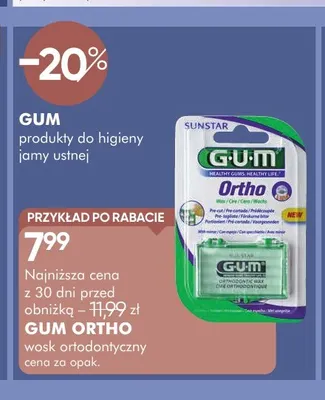 Wosk ortodontyczny GUM Ortho promocja w Super-Pharm
