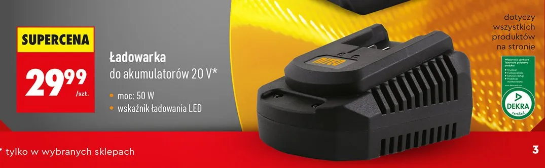 Ładowarka do akumulatorów 20V promocja w Biedronka