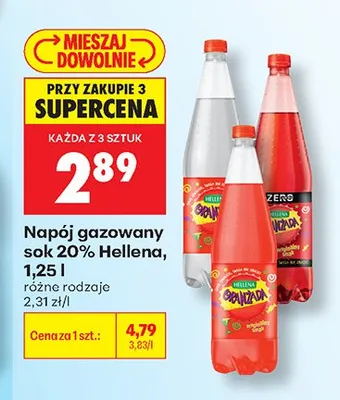 Napój gazowany Oranżada Hellena czerwona promocja w Biedronka