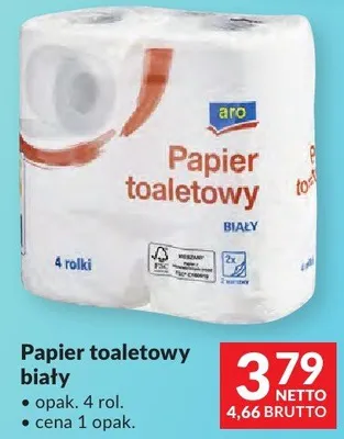 Papier toaletowy biały ARO promocja w Makro