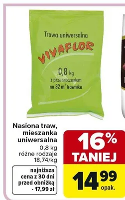 Nasiona traw, 0,9 kg, uniwersalna promocja w Carrefour