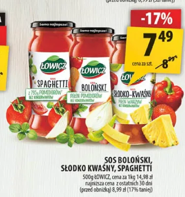 Sos spaghetti Łowicz promocja w Arhelan