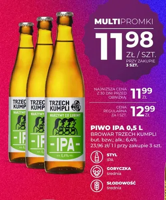 Piwo IPA Browar Trzech Kumpli promocja w Duży Ben