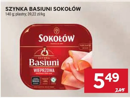 Szynka Basiuni Sokołów promocja w Stokrotka