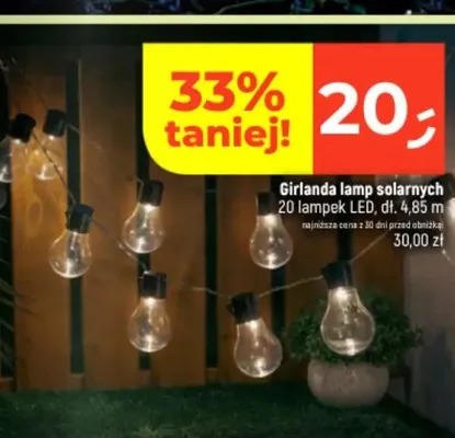 Girlanda lamp solarnych 20 lampek LED dł. 4,85m promocja w Dealz