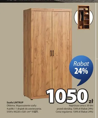 Szafa Lintrup promocja w Jysk