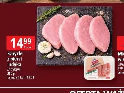 Sznycle z piersi indyka Indykpol promocja w Leclerc