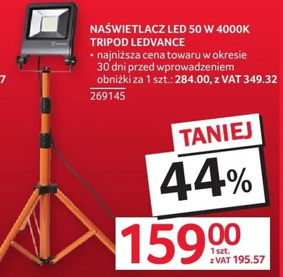 Naświetlacz LED 50 W 4000K TRIPOD LEDVANCE promocja w Selgros