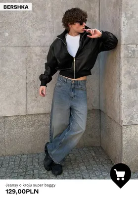 Jeansy o kroju super baggy Bershka promocja w Bershka