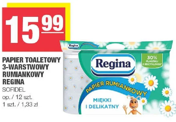 Papier toaletowy 3-warstwowy rumiankowy promocja w SPAR