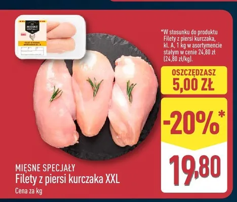 Filety z piersi kurczaka XXL Mięsne Specjały promocja w Aldi