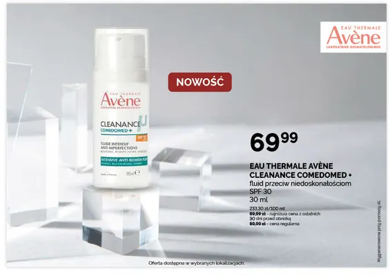 Fluid przeciw niedoskonałościom SPF 30 Cleanance Comedomed + Eau Thermale Avène promocja w Ziko Dermo