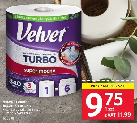 Papier toaletowy Velvet Turbo 1 rolka promocja w Selgros