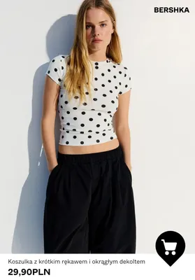 Koszulka z krótkim rękawem i okrągłym dekoltem Bershka promocja w Bershka