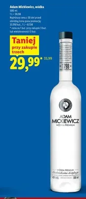 Wódka Adam Mickiewicz promocja w Lidl