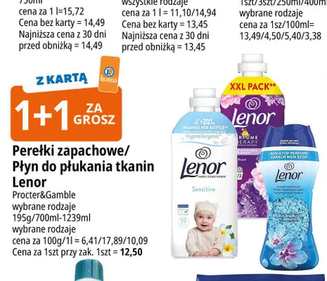 Płyn do płukania tkanin Lenor promocja w Leclerc