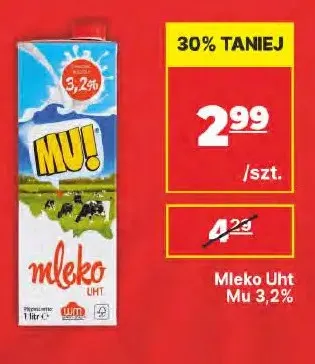 Mleko UHT Mu! 3,2% promocja w API Market