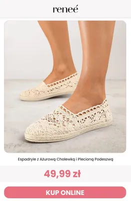 Espadryle z ażurową cholewką i plecioną podeszwą Reneé promocja w Renee