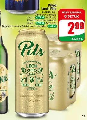 Piwo Lech Pils promocja w Dino