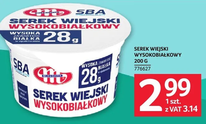 Serek Wiejski Wysokobiałkowy Mlekovita SBA promocja w Selgros