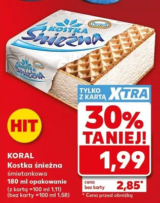 Kostka śnieżna śmietankowa Koral promocja w Kaufland