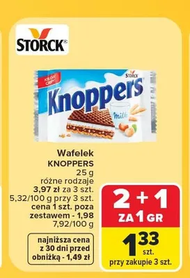 Wafelek Knoppers promocja w Carrefour Market