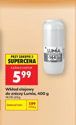 Wkład olejowy do zniczy Lumia promocja w Biedronka