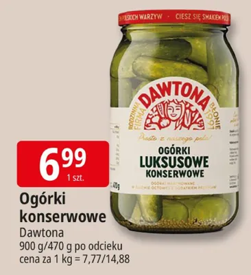 Ogórki konserwowe luksusowe Dawtona promocja w Leclerc