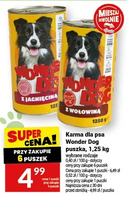 Karma dla psa Wonder Dog puszka, 1,25 kg promocja w Twój Market