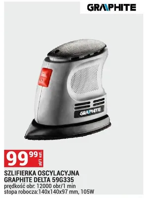 Szlifierka oscylacyjna Graphite Delta 59G335 105W promocja w Merkury Market