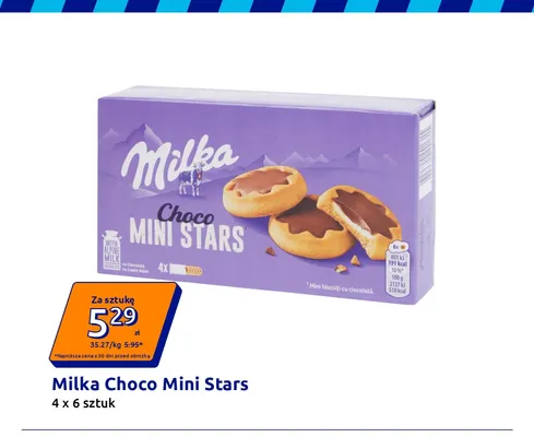 Ciastka Milka Choco Mini Stars promocja w Action