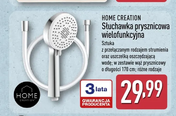 Słuchawka prysznicowa wielofunkcyjna Home Creation promocja w Aldi
