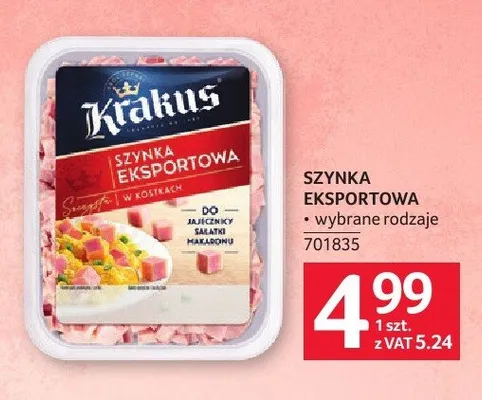Szynka eksportowa Krakus promocja w Selgros