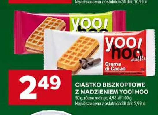 Ciastko biszkoptowe z nadzieniem Yoo! Hoo! promocja w Stokrotka
