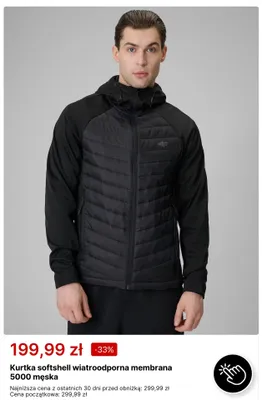 Kurtka softshell wiatroodporna membrana 5000 męska 4F promocja w 4F
