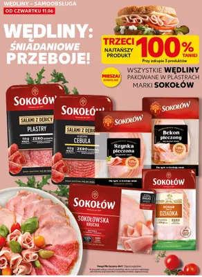 Szynka gotowana wędzona Sokołowska Krucha Sokołów promocja w Kaufland