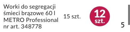 Worki do segregacji śmieci brązowe 60 l METRO Professional promocja w Makro