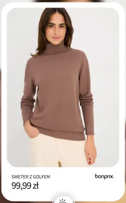 Sweter z golfem Bonprix promocja w bonprix