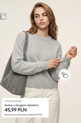 Sweter z okrągłym dekoltem promocja w Sinsay